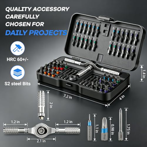 2026 New 66 in 1 Magnetic Ratchet Screwdriver Set, DIY Screwdriver Set with Detachable Handle, Portable Compact Repair Tool Kit for Furniture Laptop Electronicsv Bicycle - size: 2026 New 66 in 1 Screwdriver Set