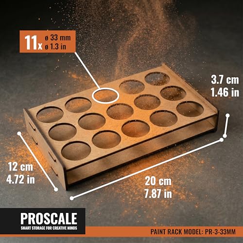 PROSCALE Mini Paint Holder for Miniatures & Modeling, Compact Project Paint Organizer Tray for 33mm Pots, Portable Tabletop Paint Rack, Compatible with Citadel (33mm) - color: Paint rack Mini