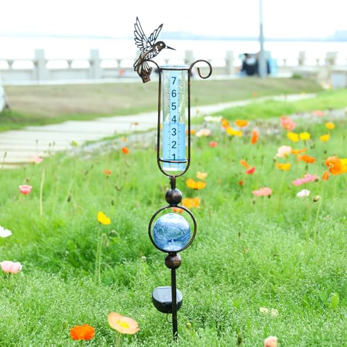 MUMTOP 36 Inch Hummingbird Rain Gauge for Outdoor, Lawn, Yard and Garden - color: Hummingbird