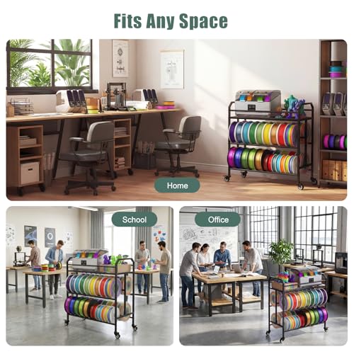 3D Printer Filament Storage Rack Filament Spool Holder with Wheels