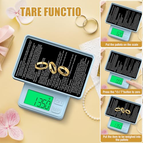 Digital Pocket Scale 1000g/0.01g, Diyife Portable Precision Gram Scale - color: Light Blue