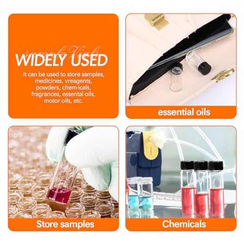 PEKYBIO 20PCS 30ML Clear Small Liquid Sample Glass Vials with Screw Caps - size: 30 ml (20 pieces)