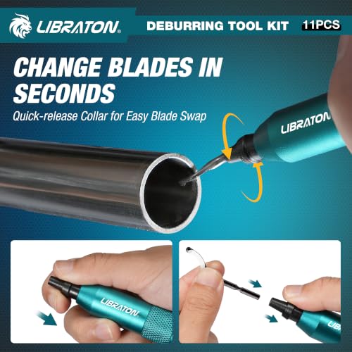 Libraton Deburring Tool, Deburring Tool for 3D Printing with 10 HSS Blades - style: 11Blades(Mixed 3 Types) C
