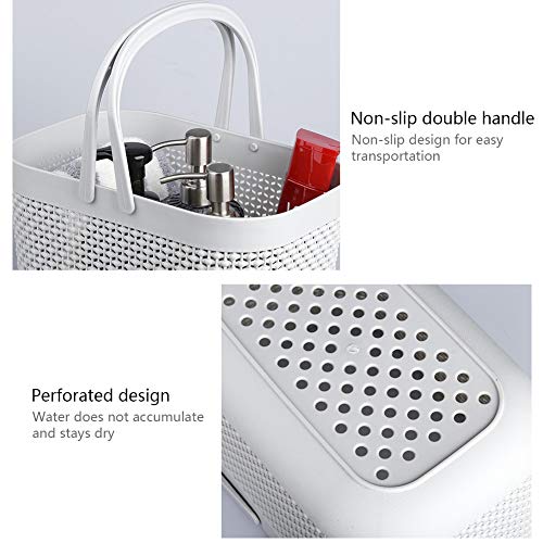 Plastic Portable Shower Caddy Basket, Storage Organizer with Handle, Grey - color: Grey, size: 1 Pack