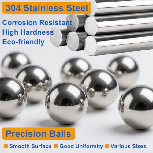 760 PCS Stainless Steel Precision Balls, Bearing Ball 6 Sizes Assortment