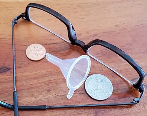 Mini Funnel 5-Pack for Lab Bottles, Sand Art, Perfume, Spice, Powder, Essential Oil, Recreational, Kitchen Food Grade Small Plastic (Clear)