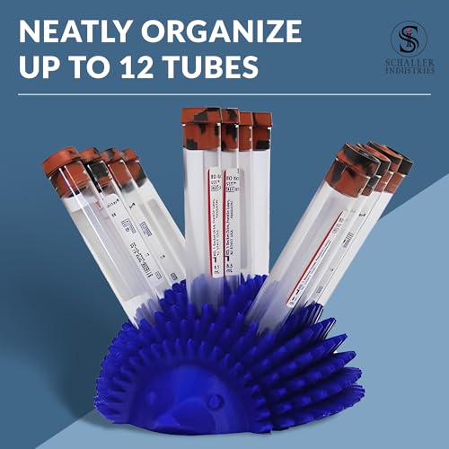 S I Hedgehog Veterinary Test Tube Rack, Holds 12 Vials, 13mm, Royal Blue - color: Royal Blue, size: 13mm Tubes