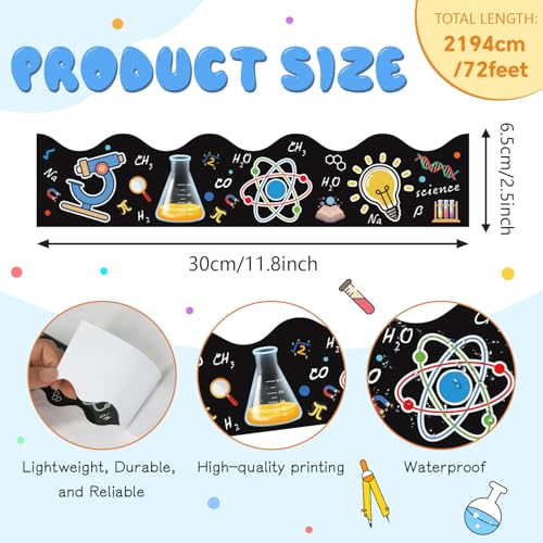 72 Ft Science Bulletin Board Borders Science Classroom Decor - color: Scientific1
