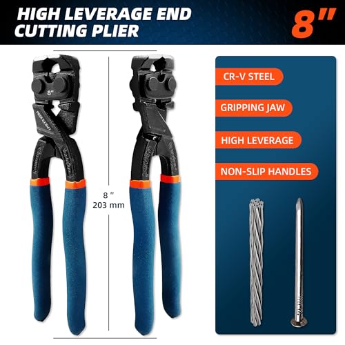PRIDE&CRAFT 8 inches Nail Puller Heavy Duty Carpenters Pliers Tool with CR-V steel Construction, Nail Remover, End Cutting Pliers, Staple Puller for Woodworking and Home Repair (Nail Puller, 8 Inch) - color: Nail Puller, size: 8 Inch