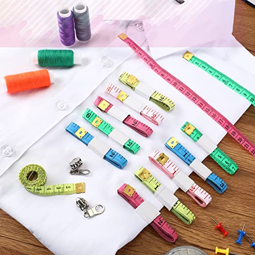 300 Pcs Soft Tape Measure Bulk Double Scale 150 cm/ 60 Inch Fabric Measuring Tape Body Measurement for Weight Loss Ruler Soft Ruler for Sewing Cloth Craft Supplies, Multi Color Random