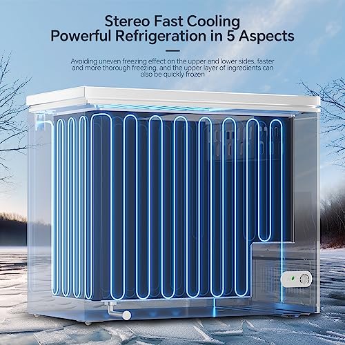 Kismile 7.0 Cubic Feet Chest Freezer, Deep Freezer for Home, White - color: White, size: 7.0 Cu.ft