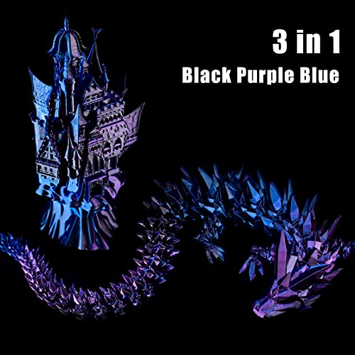 PLA Filament 1.75mm, High Speed Printing Silk PLA 3D Printer Filament, Tri Color Filament Black Purple Blue 1.75 PLA Filament, 3 in 1 Coextrusion 3D Filament PLA 1.75 +/-0.02mm, 1kg/2.2lb - color: Tri-color Black Blue Purple