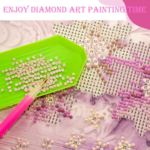 Affrolling 90 Pcs Diamond Art Tools, Drill Pens Trays Glue Clay - color: Red,Green