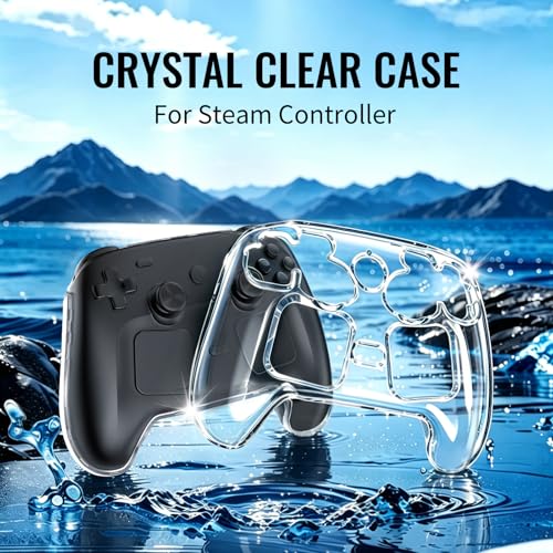 Clear Protective Case for Steam Controller 2026, Crystal Case Cover, Transparent PC Hard Shell All-Around Protective/Anti-Scratch Finish &Shockproof