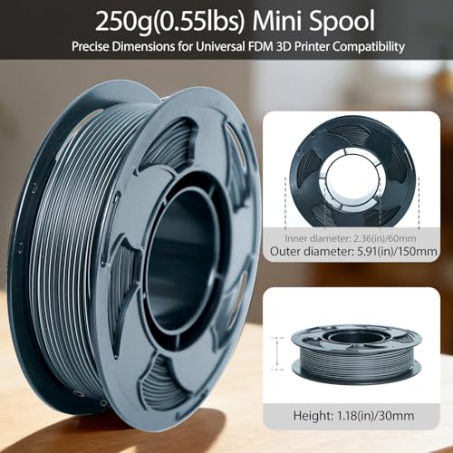 Matte Dual Color Grey Black PLA 1.75mm 250g Small Spool 3D Printer Filament - color: E_250g-pla-33 Bi Matte Grey+black