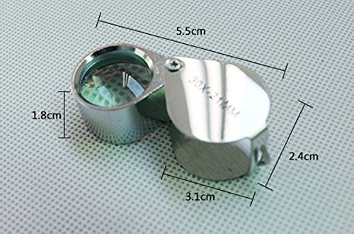 Loupes 10x Glass Jeweler Loupe Loop Eye Magnifier Magnifying Magnifier Metal Body Silver (10x21mm)