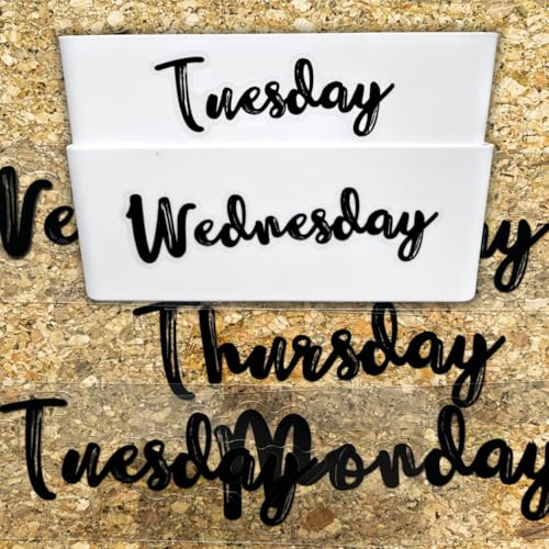 20PCS Days of the Week Stickers for Drawers,Large Day Labels for Clothes Organizer No Magnet, Big Monday Through Friday Weekday Plastic Bin Planner Whiteboard Decals Teacher Classroom