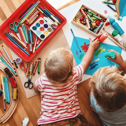24 Pack Plastic Art Craft Trays, Extra Large Multicolor Activity - size: 12"x16"