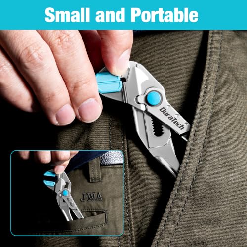 DURATECH 4-Inch Mini Pliers Wrench, Adjustable Parallel Smooth Jaw Pliers - size: 1pc