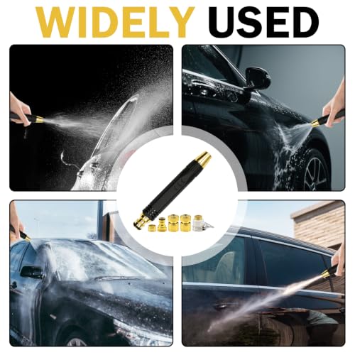 High-Pressure Washer Nozzle Kit, High Pressure Hose Nozzle Black King Kong High Pressure Washer, Heavy Duty Adjustable Twist Hose for Car Washing Outdoor Cleaning Watering Plants