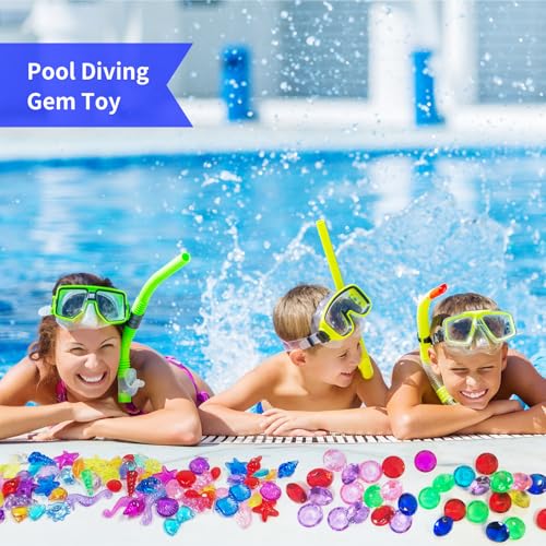 60Pcs Sea Shell Diving Gem Toys 1.57in Large Acrylic Plastic Diamond - color: Fake Shells and Gems-10 Colors