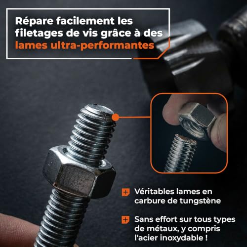 THORVALD Big Deburring External Chamfer Tool with Tungsten Carbide Blade - Deburr Tool for All Thread, All Metal Rod, Pipe, PVC - 1/2" to 1-3/8" Diameter (12~35mm) - User Guide + Tutorial Video - style: 1X Big Deburring Tool