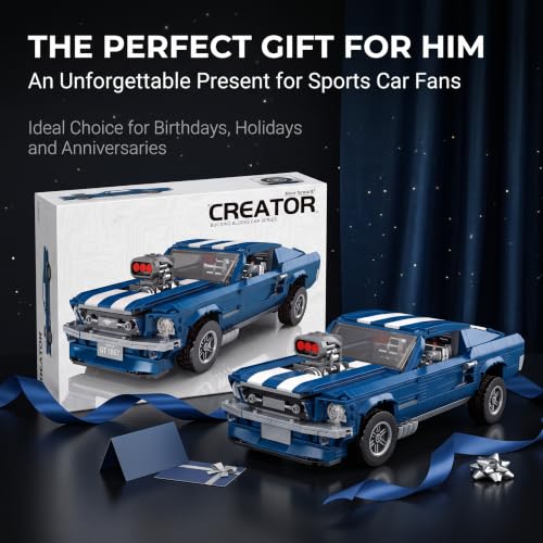Classic Muscle Car Building Blocks Toys - Compatible with Lego Car - color: Blue