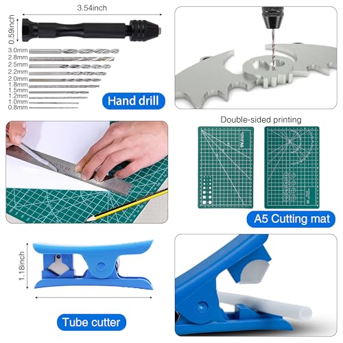79 Pcs 3D Printer Tools Kit, 3D Printing Accessories Includes Nozzle Cleaning Tool, Deburring Tool, Drill Set, Hobby Knife Set, Tube Cutter Suitable for 3D Print Removing, Cleaning, Finishing - style: 79PCS