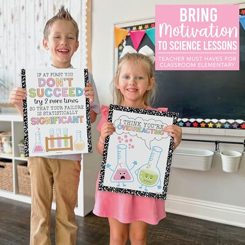 6 Science Posters for Classroom Decor Motivational Wall Art Biology Posters - color: Composition Notebook