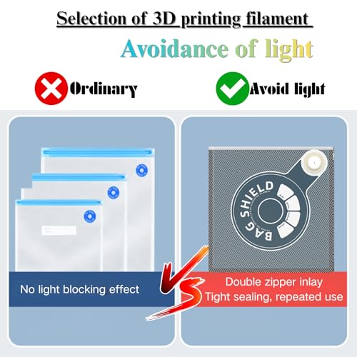Filament Bag 3D Filament Bags Filament Storage Bags 20 +2 Clips Extra Large Filament Vacuum Bags with Auto Pump Designed for Bambulab Reusable Spool, Moisture-Proof 3D Filament Vacuum Storage Bags
