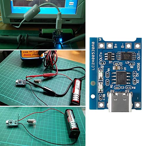 Gebildet 10pcs TP4056 Type-C Input Interface USB 5V 1A 18650 Lithium Battery Charger Module Charging Board with Dual Protection Function - style: E1046-US
