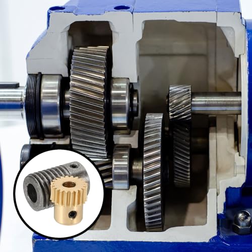 uxcell Worm Gear Set 20T 0.5 Module 20:1 Reduction Rate, Right Rotation Drive Gear Box Wheel Reduce Transmission Part (Brass Gear-4mm Bore, #45 Steel Rod 6mm Bore) - size: Gear-4mm, Rod-6mm Bore, style: 0.5M-20T