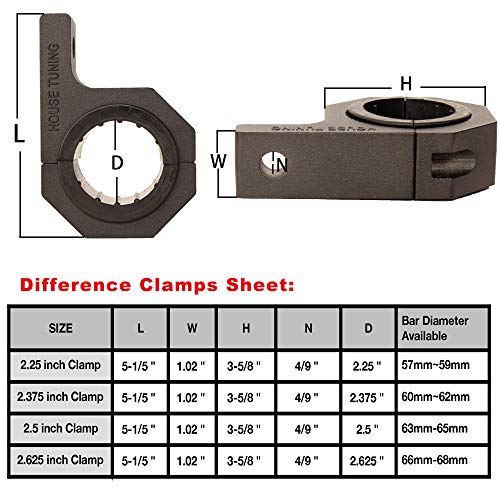 HOUSE TUNING Roll Bar Clamps 2.625 inch -Pack 2,2 5/8 inch Roll Bar Bracket,Led Light Mount Brackets,Tube Light Mount for Light Bar (2.625" Clamp - Pack 2) - size: 2.625"