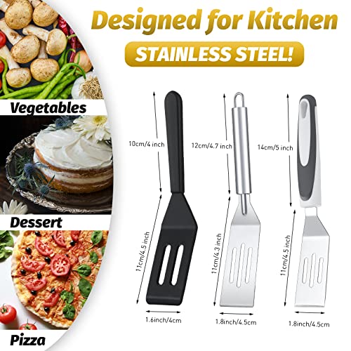 Chengu 4 Pcs Small Stainless Spatula Set Mini Serving Spatula - style: 3 Styles