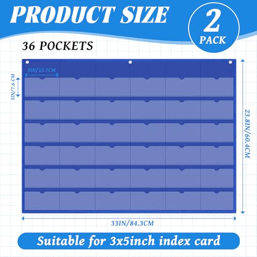 Affrolling 2 Pcs 3 x 5 Inch Business Card Index Card Holder Sleeve, Blue - color: Blue, size: 3 x 5 Inch
