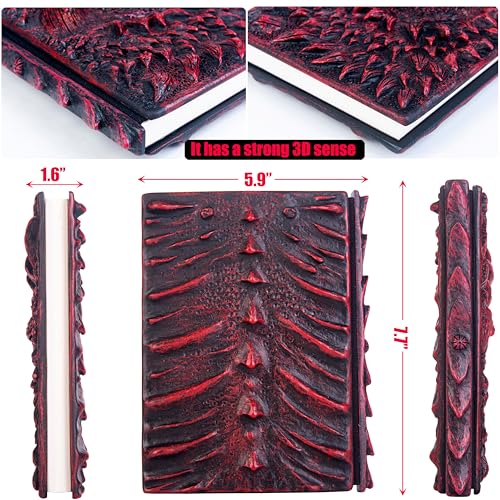 3D Dragon Eye Embossed Journal,Resin Engraving Notebook,Dnd notebook for Dragon Lovers ,Blank Paper,Hardcover Travel Notepad for Writing,Sketchbook,Collection,Gift,Decoration A4 and A5 Size (A5-Red-Lined-Brooch) - color: A5-Red-Lined-Brooch