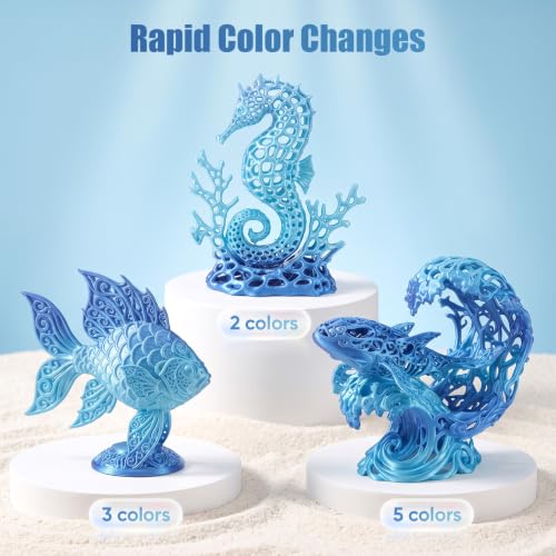 ERYONE Silk Gradient 3D Printer PLA Filament 1.75 +/- 0.03mm, Shiny Multicolor Filament PLA Fast Color Change 1KG(2.2LBS), Ice Stream - color: Silk Gradient Ice Stream, size: 1KG