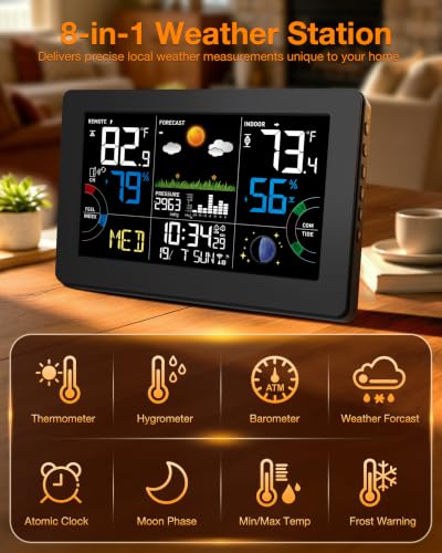 Weather Station Wireless Temperature Humidity Monitor Indoor Outdoor