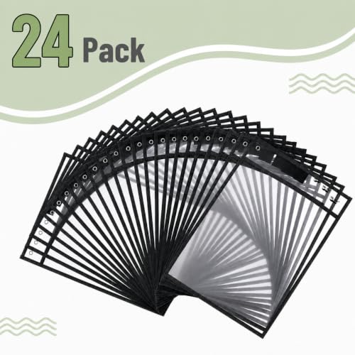 Mr. Pen- Large Reusable Dry Erase Pockets Bulk, 24 Pack, Black - color: Black, size: 24 Pack