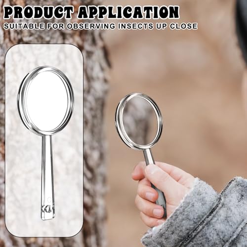 100Pcs Mini Plastic Handheld 5X Magnifying Glass Bulk for Kids