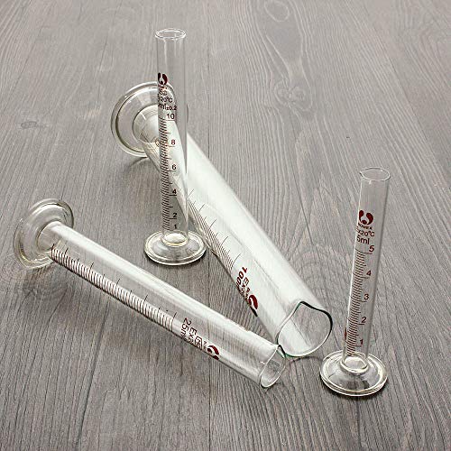 SKYPRO 5PCS/Set Glass Measuring Cylinder Chemistry Lab Graduated Measure Tools 5ml/10ml/25ml/50ml/100ml