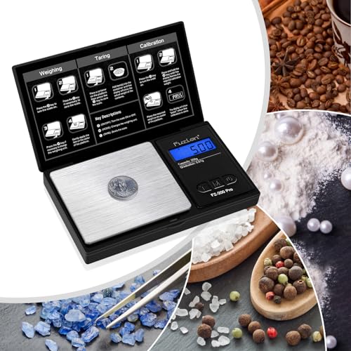 Fuzion Digital Pocket Gram Scale 0.01g x 200g, with 100g Calibration Weight - color: Black