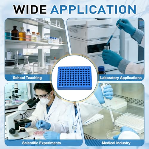 PATIKIL Microcentrifuge Tube Rack Cooler, Aluminum, Light Blue, 96 Wells - color: Light Blue, size: 96 Wells