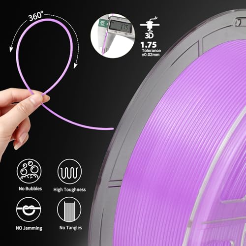 iSANMATE 3D Printer Filament Glow Purple, Glow in The Dark Filament Purple, PETG Filament 1.75 mm,Ideal for Halloween, Christmas & Fall Pumpkin Decorations, 1KG/Spool - color: B- Color Petg Glow Purple