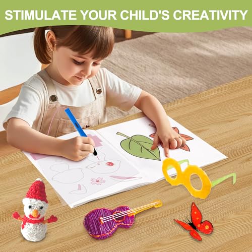 Dayker 3D Printing Drawing Book, Reusable 40 Vibrant Patterns Template - color: White