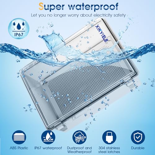 Waterproof Outdoor Project ABS Plastic Junction Box IP67 Weatherproof Dustproof Enclosure with Hinged Cover, Mounting Plate,Wall Brackets for Power Project (Clear,13.8"x9.8"x5.9") - color: Transparent Cover, size: 13.8"x9.8"x5.9"