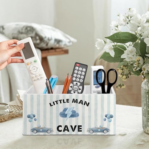 Race Car Boy Nursery Kids Pen Pencil Holder Organizer for Desk Accessories, Little Man Cave Blue Striped Wooden Box Signs Decorations for Kids Boys Room Bedroom Playroom Desk Tabletop - color: Color 06