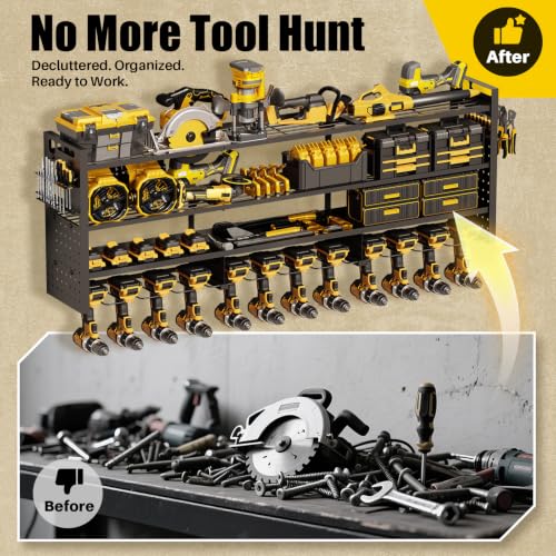 Large 49'' Wide Power Tool Organizer Wall Mount, 4-Tier - size: 49''Width (LARGE)