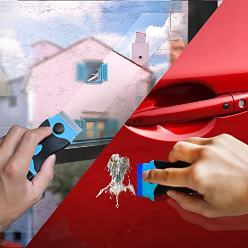Razor Blade Scraper, 2 Pack Blue Double Edge Razor Scraper Remover Tool - color: Blue