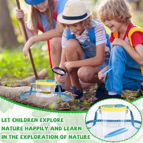 Halloscume 8 Pack Bug Catcher for Kids with Tweezers, Deep Colors - color: Deep Colors